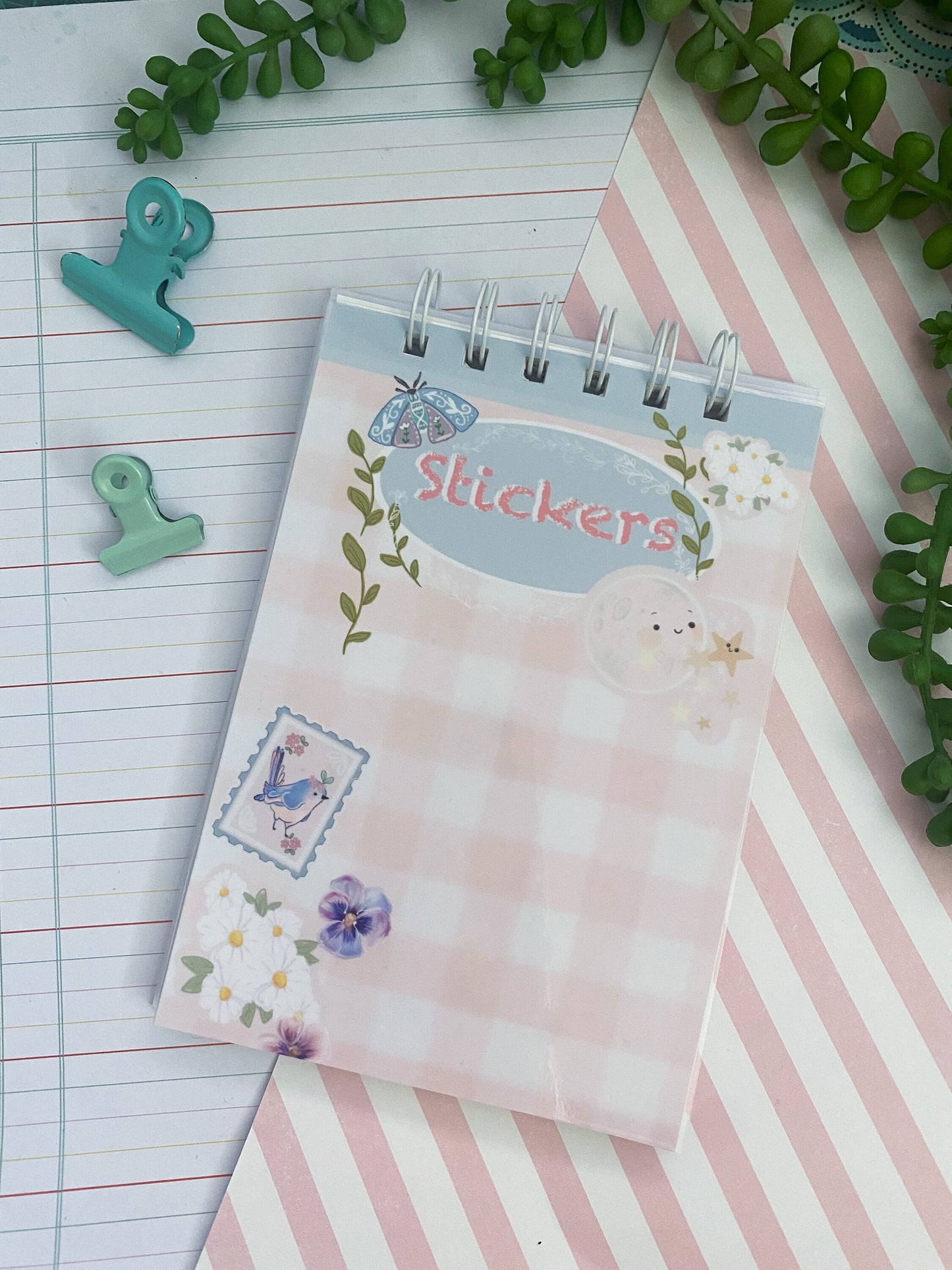 Reusable Sticker Book, Reusable Sticker Album, 6x4 inch Sticker Book, Silicone Release Paper, Moon Sticker Storage Book