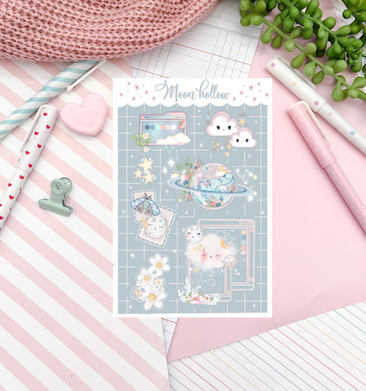 Space moon penpal sticker sheet, Hand drawn, Stickers, Moon Illustration, journaling, Stationary, Bujo, scrapbook bullet journal.