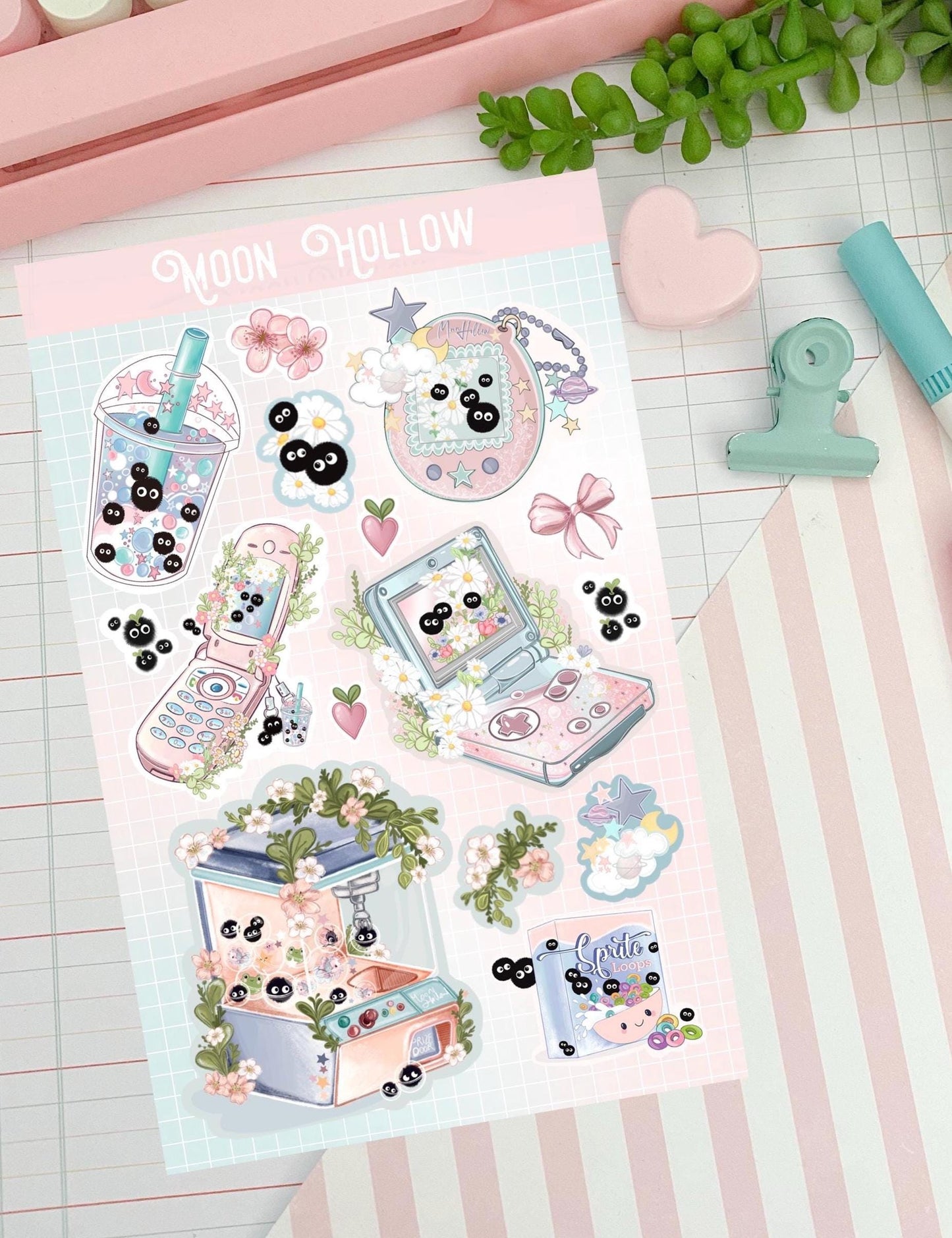 Kawaii bubble tea planner stickers, bujo. Kawaii Illustration.