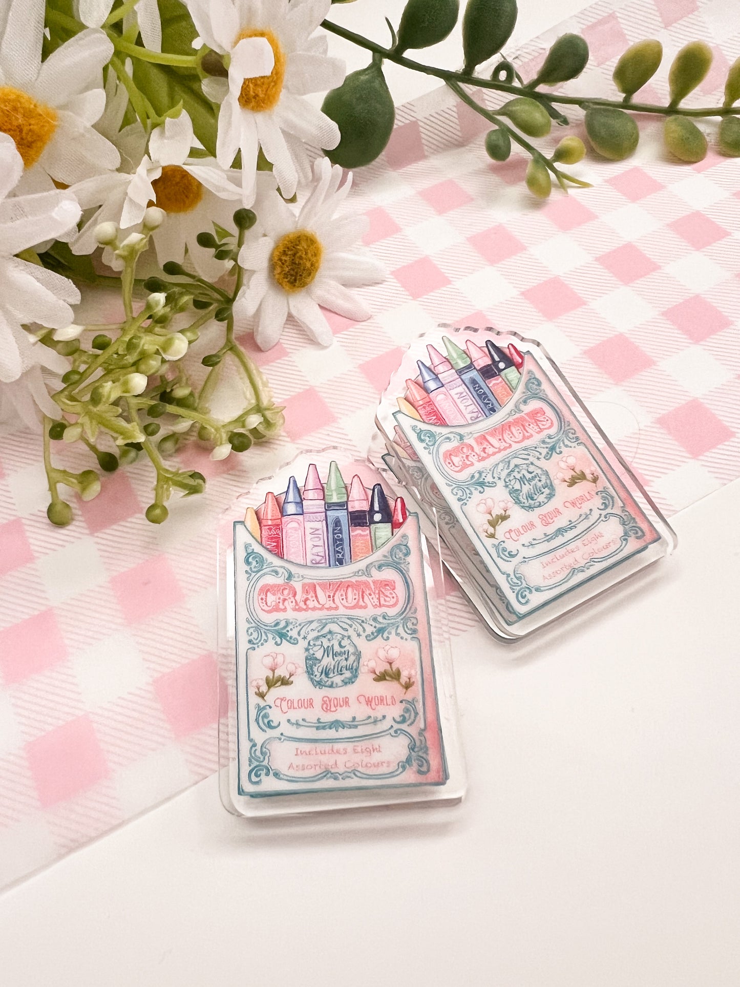 Crayons Acrylic binder Clip | colour your world clear acrylic, binder clip, journal.