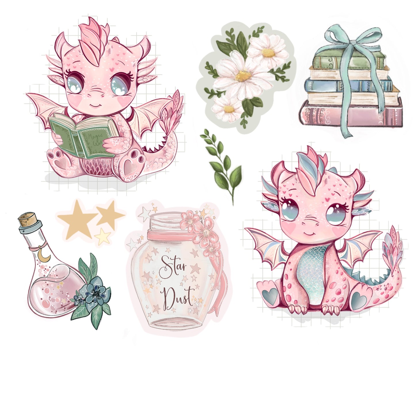 Misty dragon & friends magical sticker pack, Magic , bullet journal.