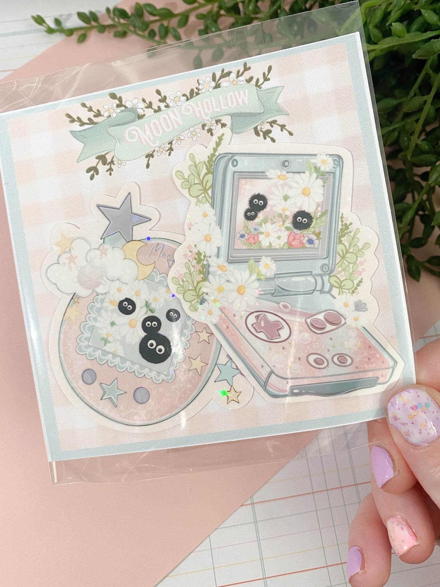 Kawaii gaming holographic 2 sticker pack, Anime Digital Art, Stickers, Kawaii Illustration, Stationary, Magic, game, bujo bullet journal.
