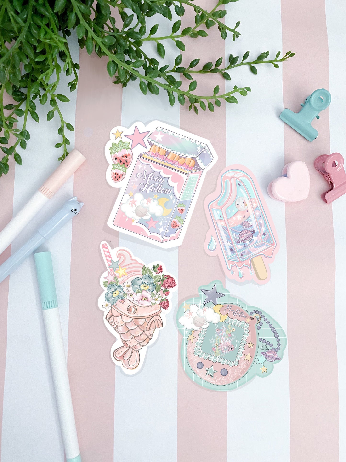 Kawaii snack & game sticker pack, Pocky, Kawaii Illustration, bullet journal.