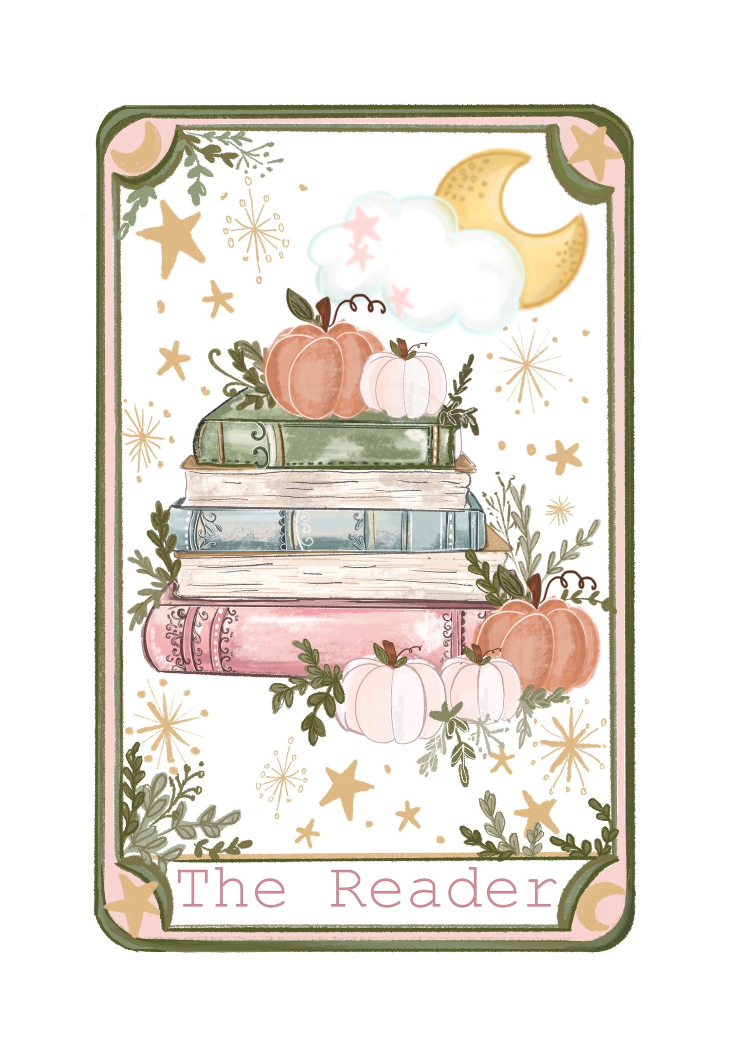 The Reader, tarot card magnetic bookmark / cosy bookish Halloween autumn bookmark / Digital art, books ,bookish cute stationery