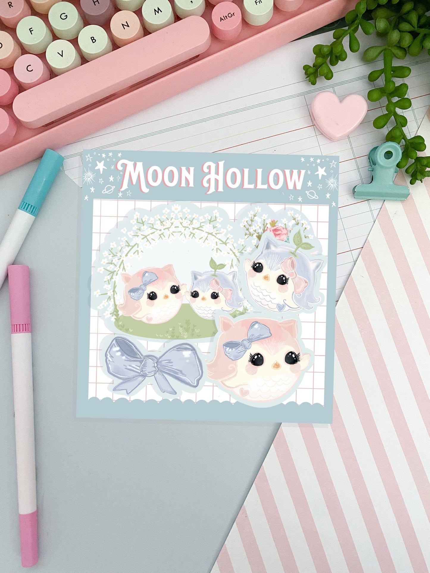Kawaii Owl cute sticker pack//  Digital Art, Stickers, Kawaii Illustration, space, Stationary, Kawaii stickers, journal stickers.
