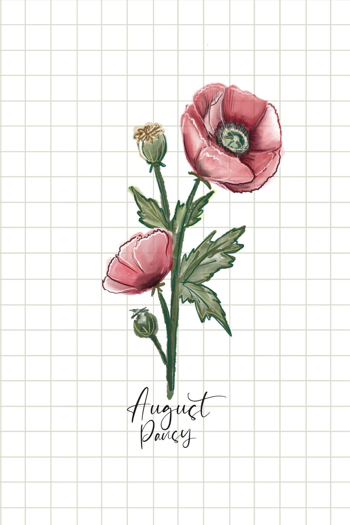 Birth month flower, floral aesthetic sticker sheet, book lover Stickers Illustration.