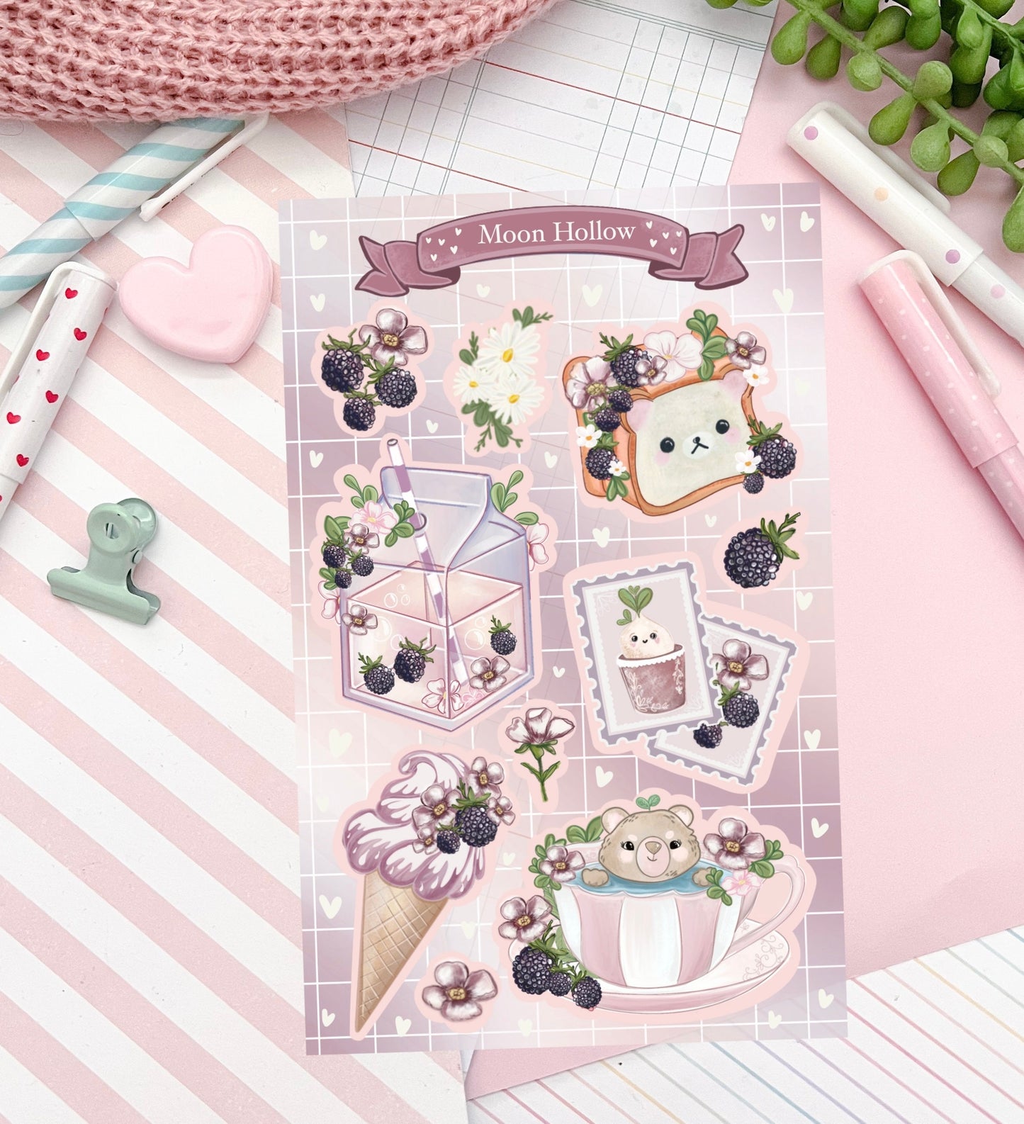 Summer fruit aesthetic sticker sheet.