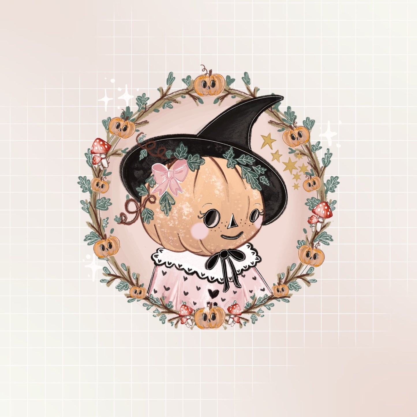 hello pumpkin art print. Autumn art, Halloween art print. Home interior cute art print.