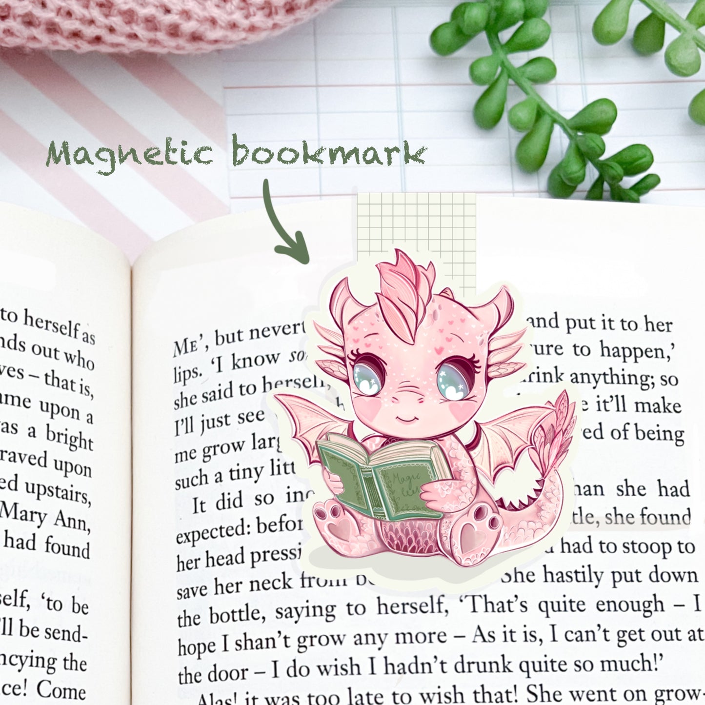 Misty Dragon Magnetic Bookmark: cute dragon Stationery