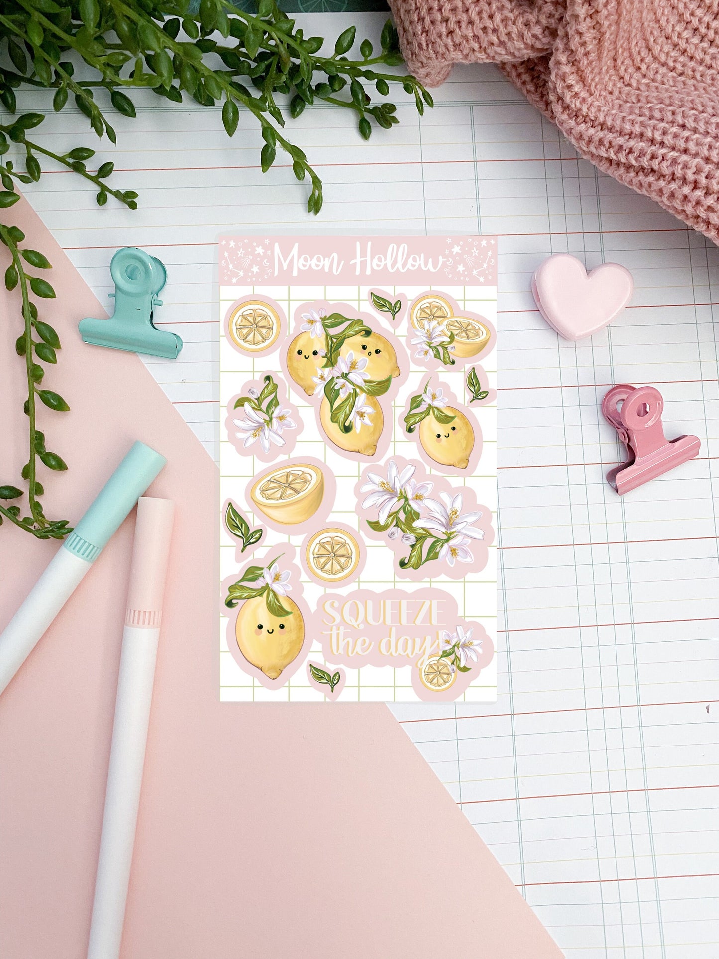 Kawaii cute lemon sticker sheet, Hand drawn, Stickers, Quote Illustration, journaling, Stationary.