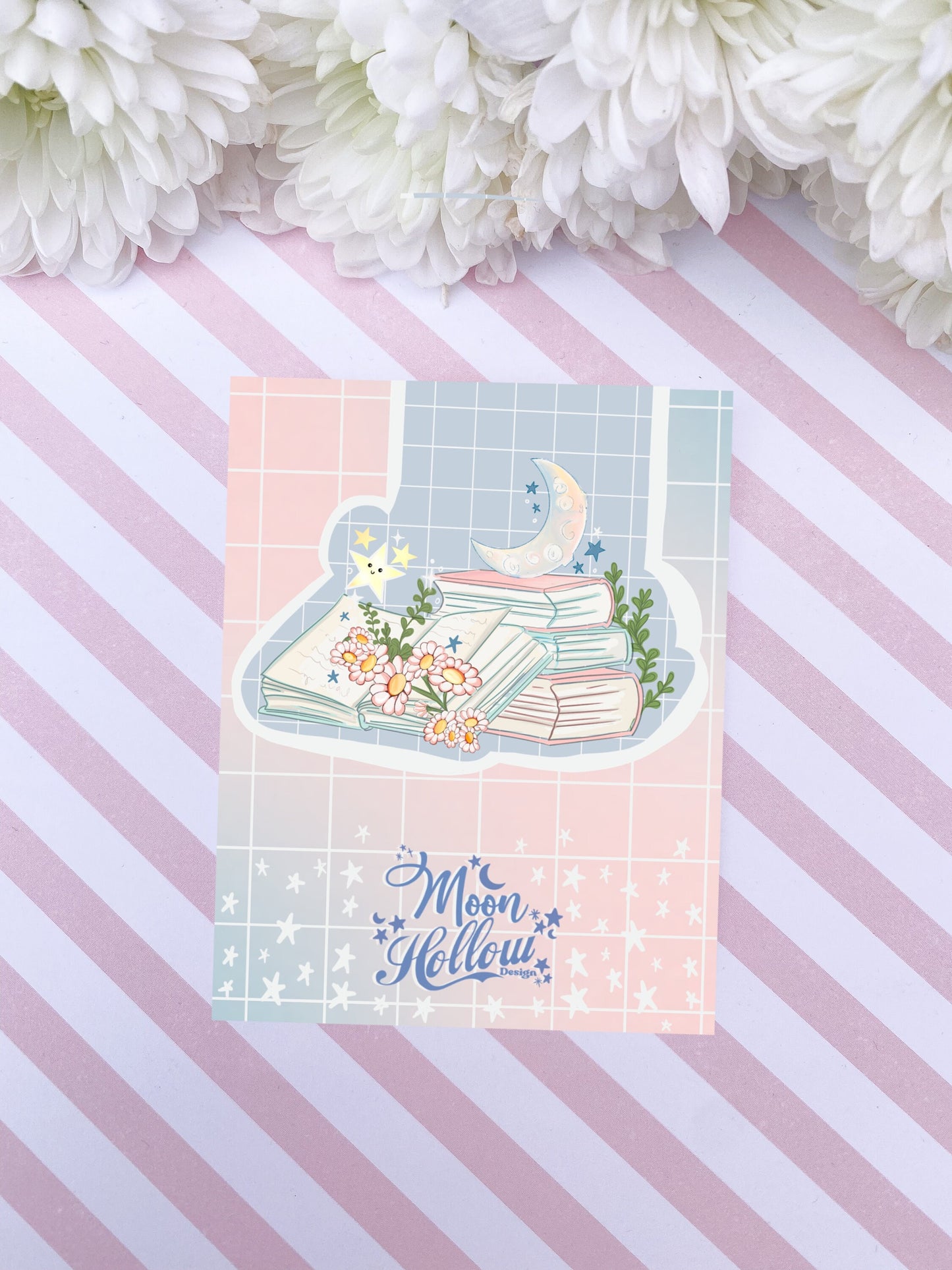 Book lover cute books magnetic bookmark /  Luna reading bookmark / Digital art, books , reading  kawaii cute bookish.