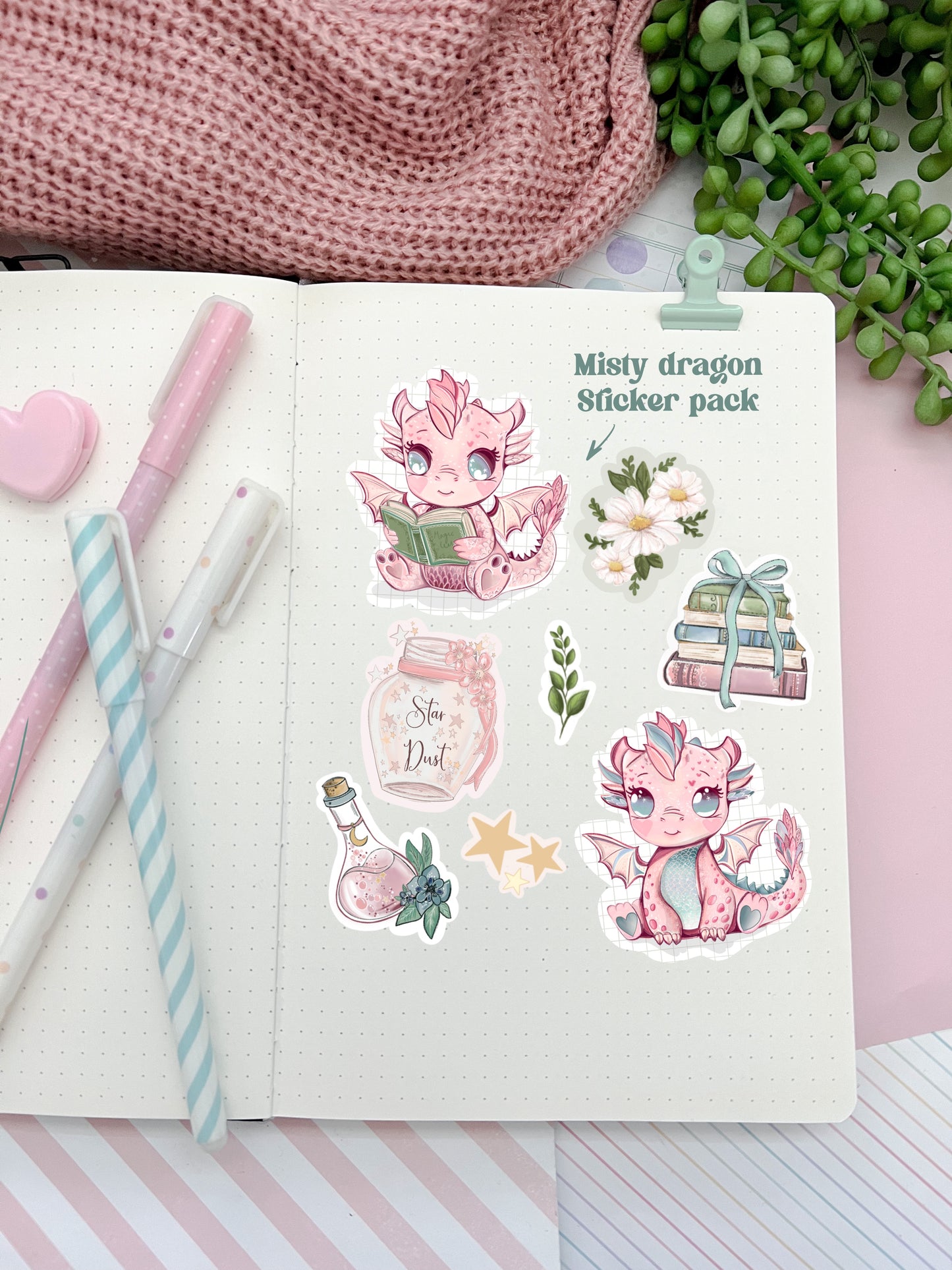 Misty dragon & friends magical sticker pack, Magic , bullet journal.
