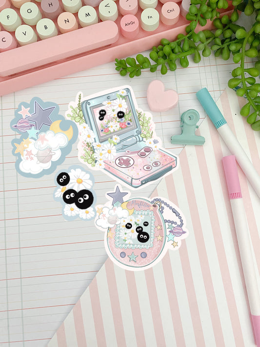 Kawaii gaming sticker pack, Anime Digital Art, Stickers, Kawaii Illustration, space, Stationary, Magic, game, bujo bullet journal.