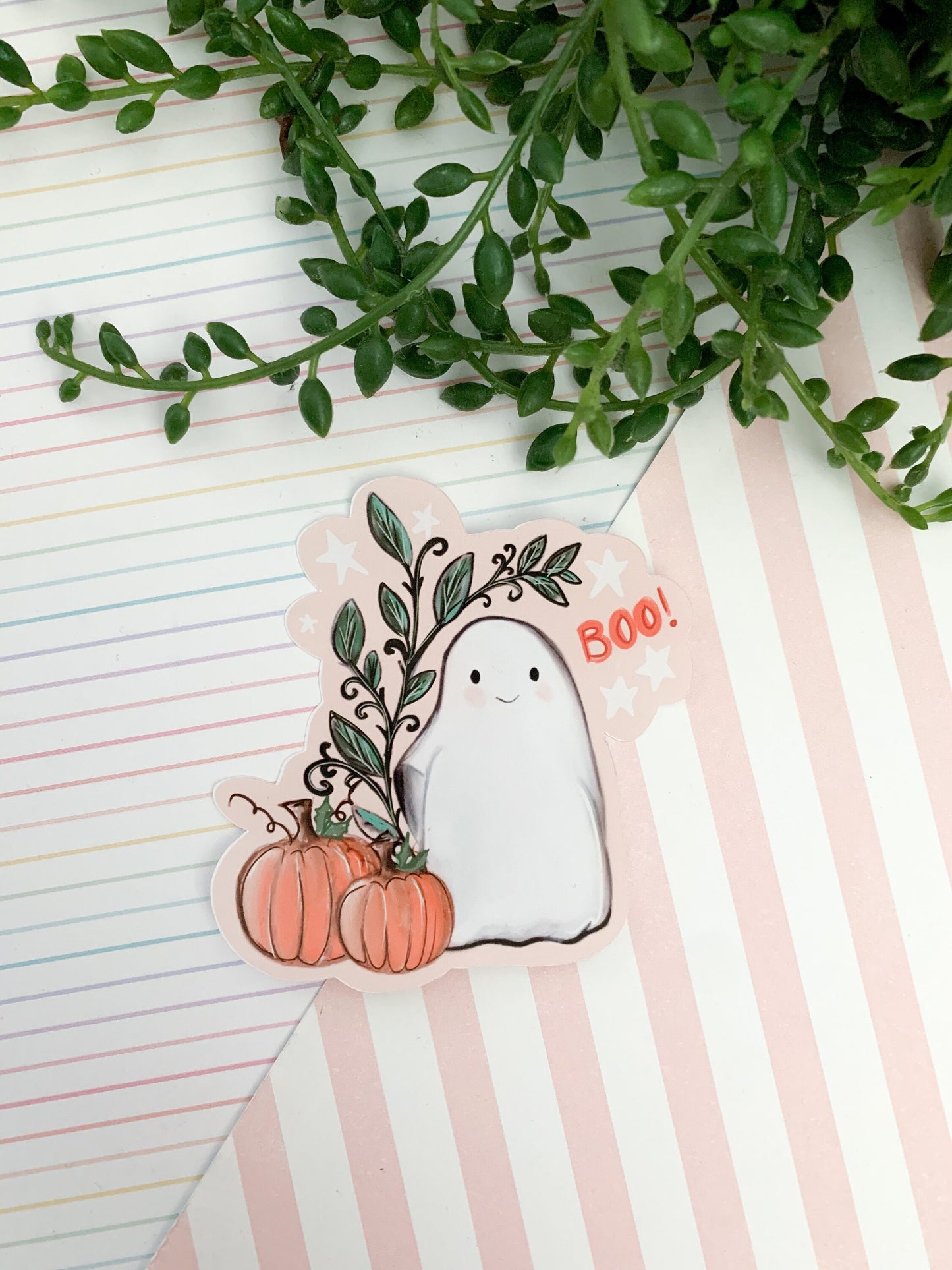 Cute ghost sticker  /  kawaii Booo ghost  die-cut sticker.