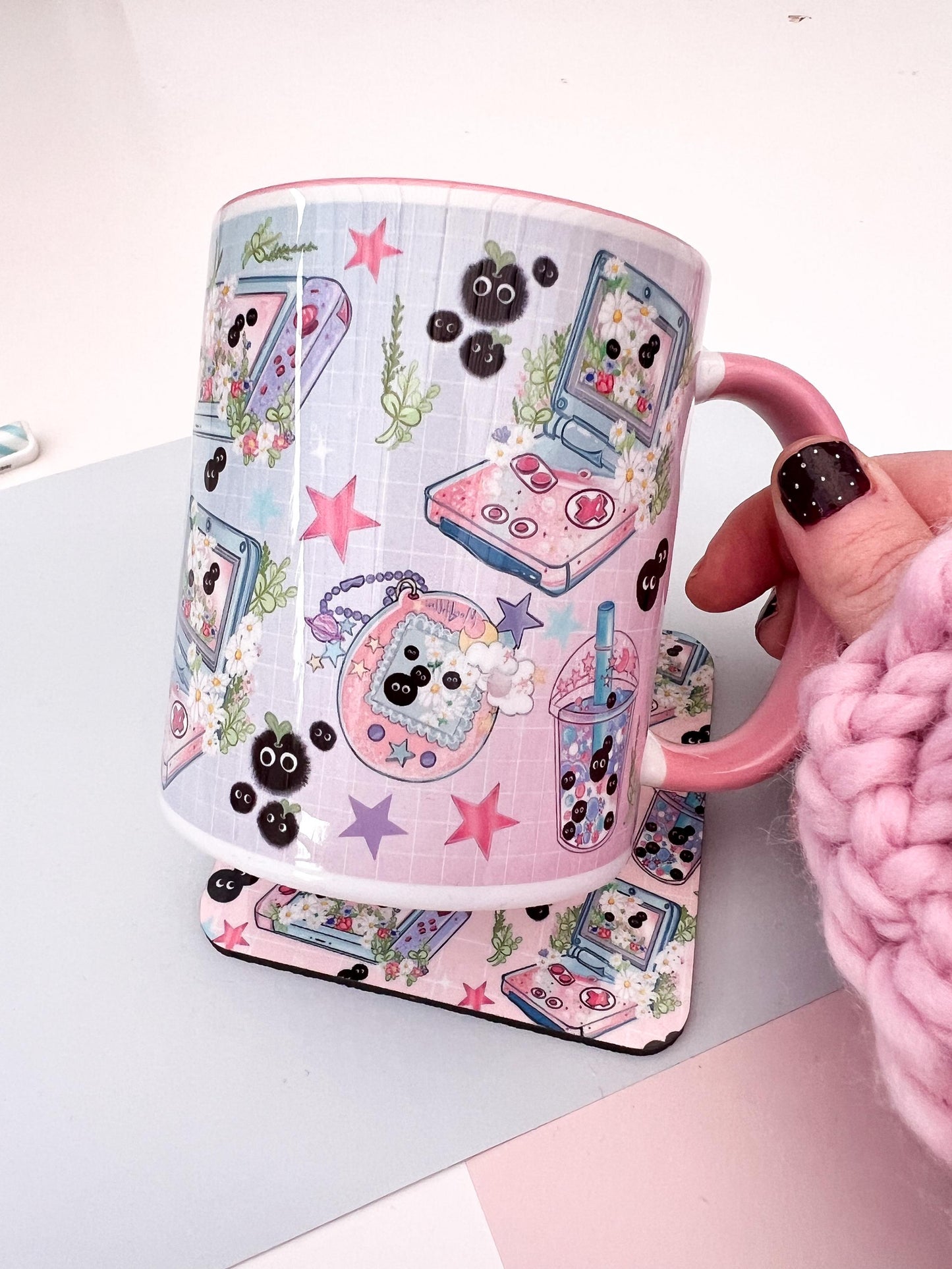 Cute Pink Kawaii Gaming Mug | Cute Gamer Coffee Cup | Adorable Tea Mug | Perfect Gift for Gamers | Whimsical Aesthetic. Cozy  Anime.