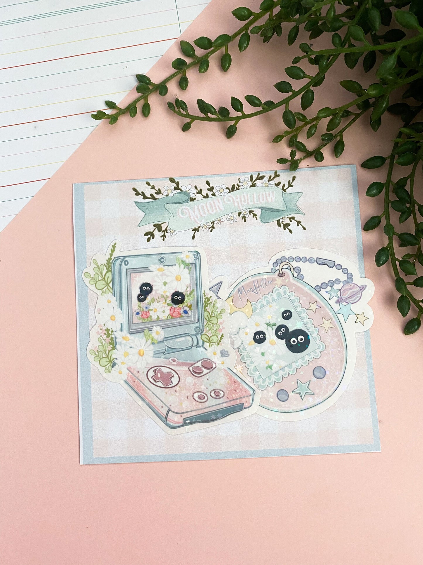 Kawaii gaming holographic 2 sticker pack, Anime Digital Art, Stickers, Kawaii Illustration, Stationary, Magic, game, bujo bullet journal.
