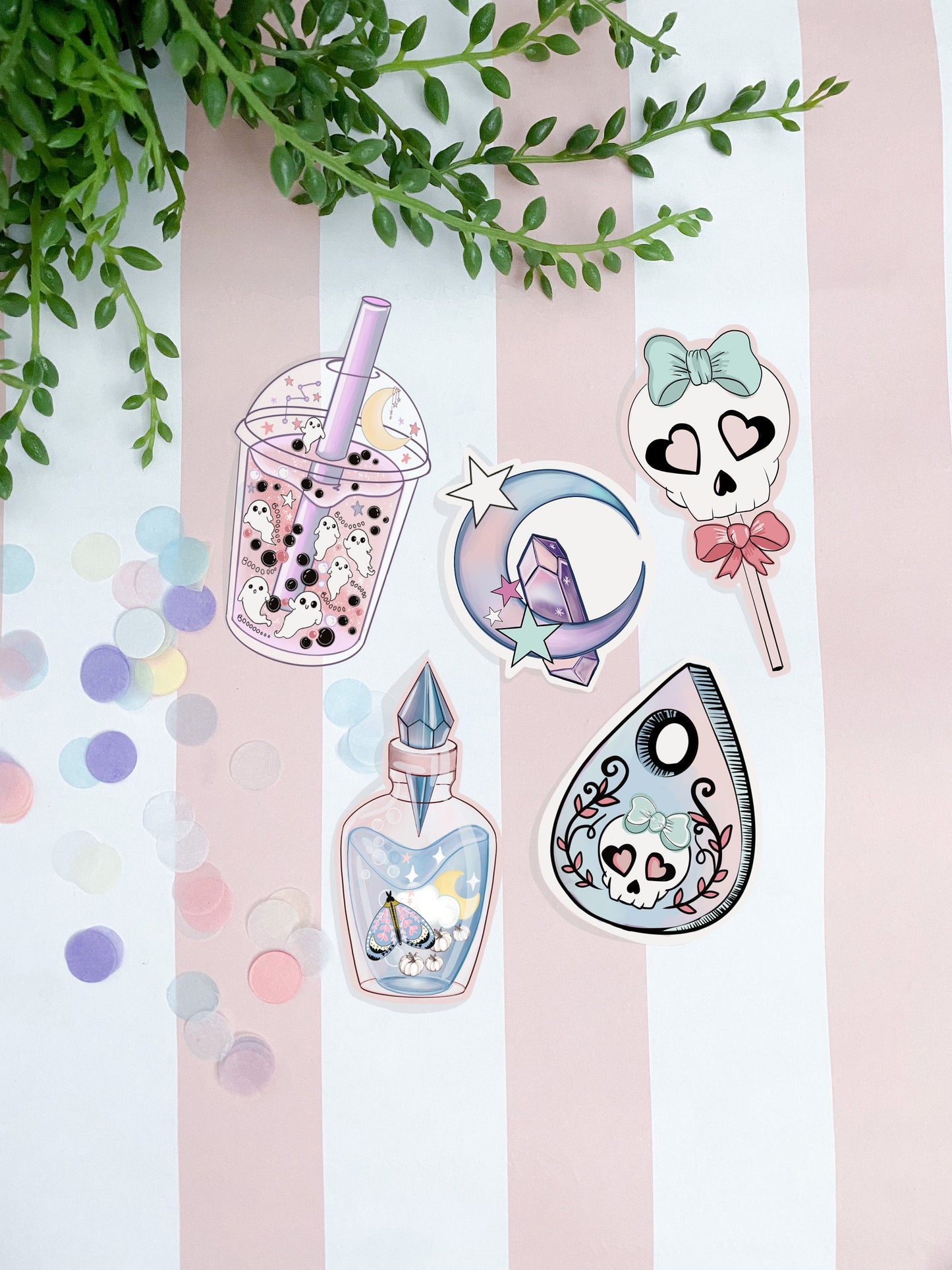 Pastel skull sticker pack.