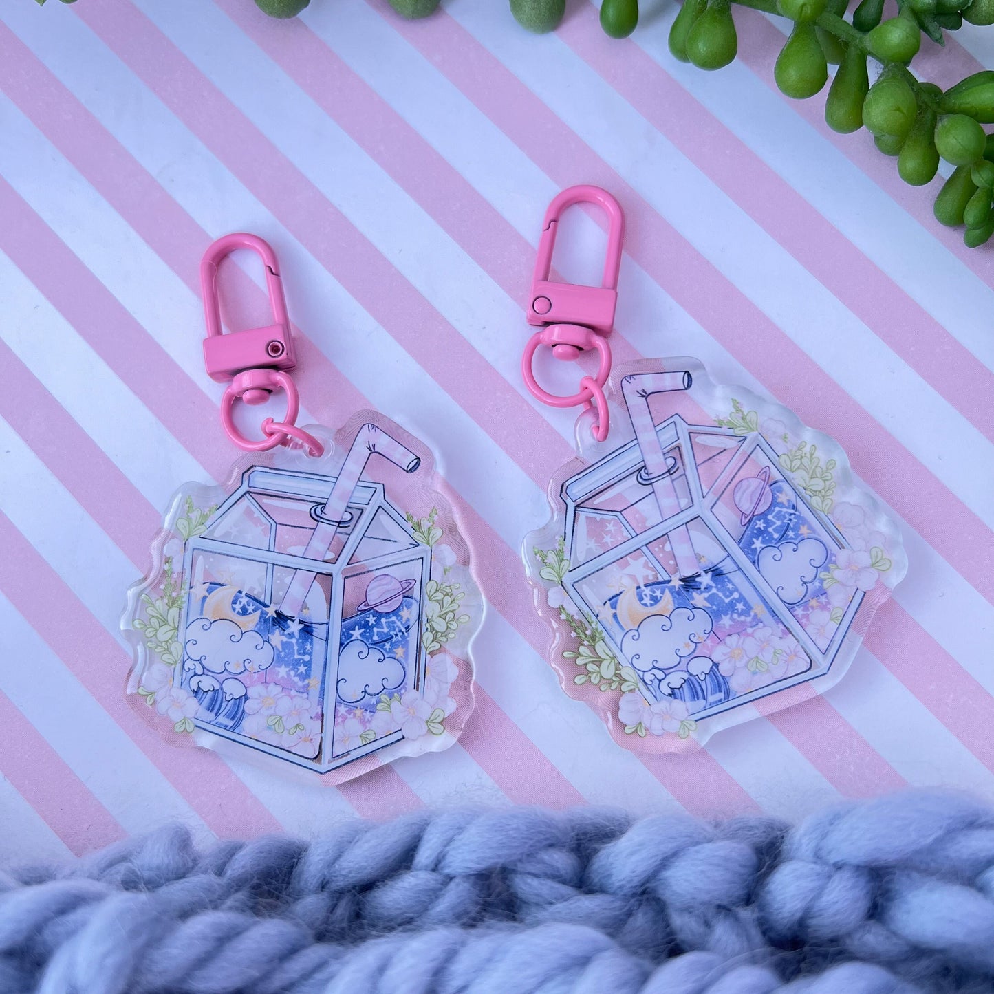 Moon juice clear Kawaii cute acrylic charm, keychain, keyring, bag charm, cute accessories, personalised keyring, keychain. Kawaii Keyring.