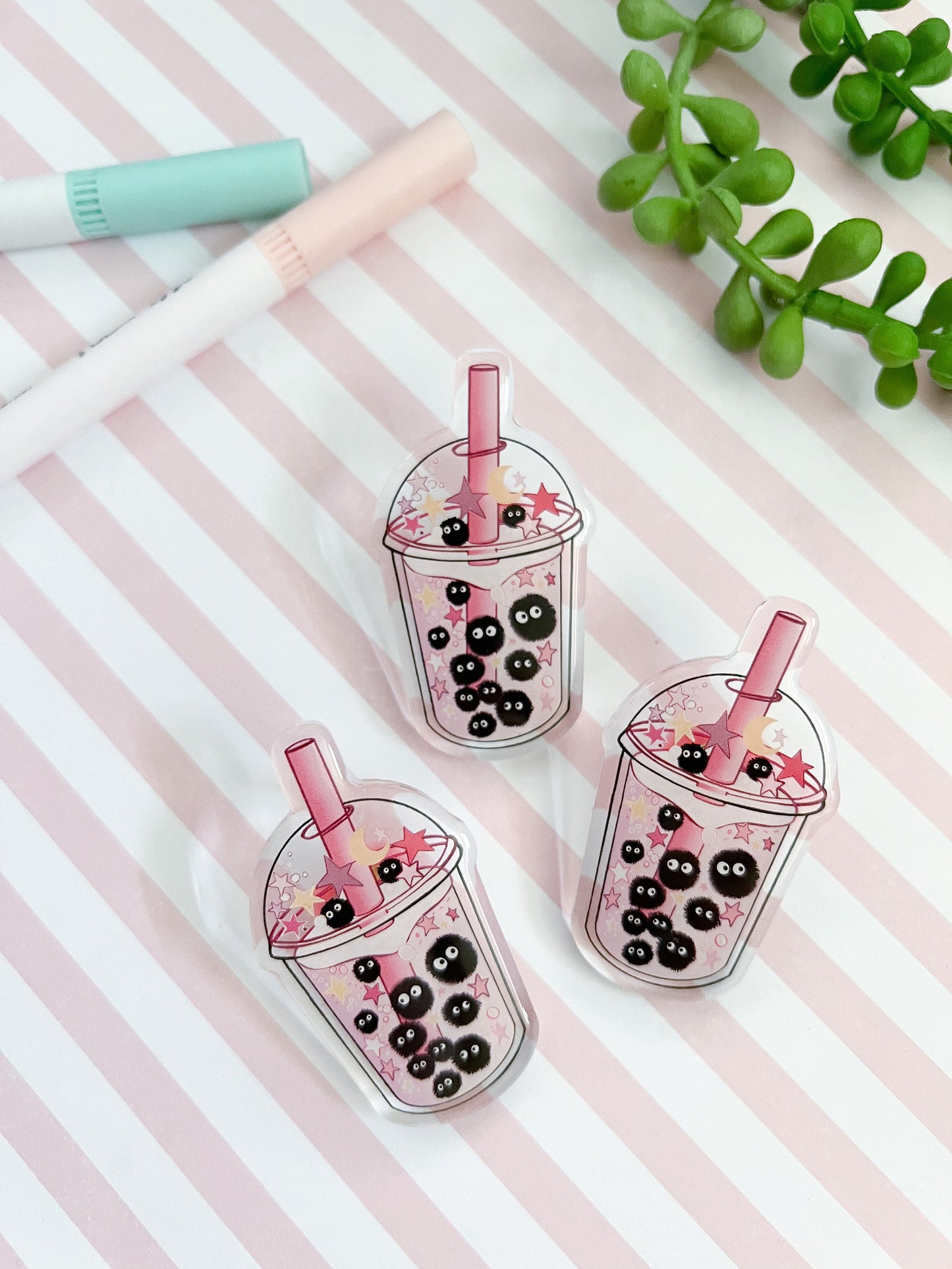 Kawaii bubble tea acrylic pin , Boba Digital Art, acylic, Kawaii Illustration, space, enamel pin, pin collection