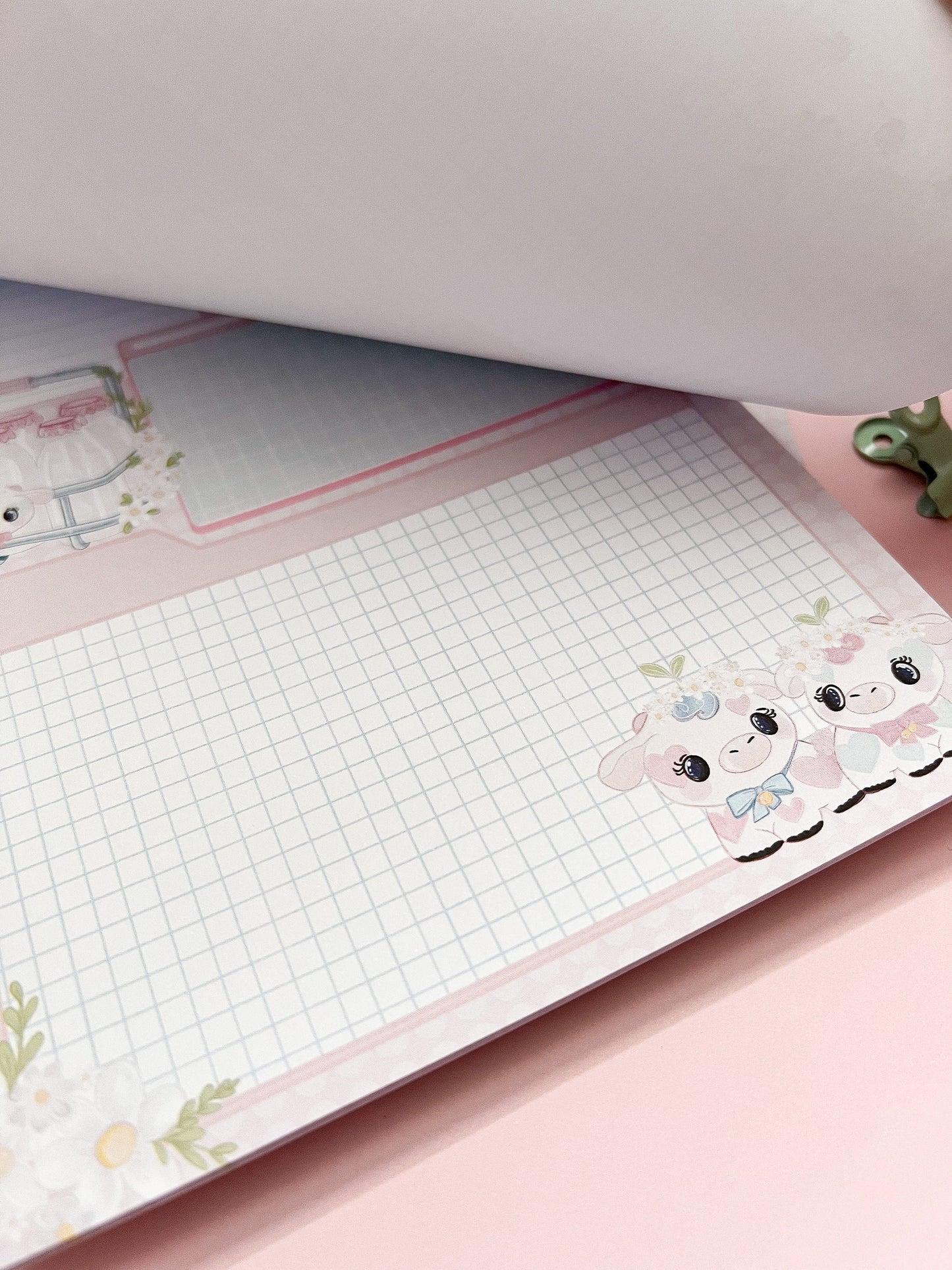 A5 kawaii Notepad . cute planner, notepad. Organisational planner, Memo pad. Notes. Journal, bujo. Organisational planner. Cute cow.