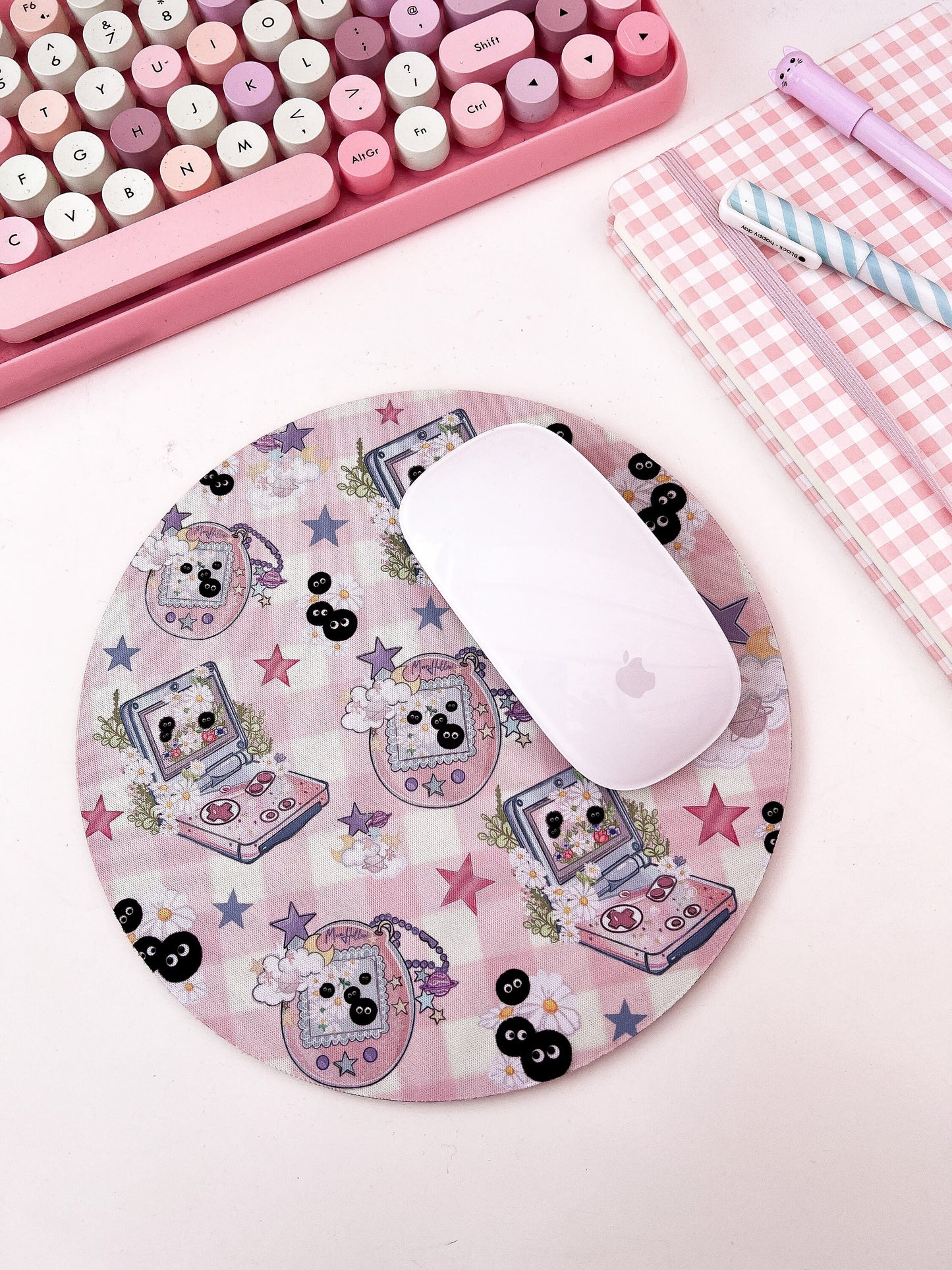 Kawaii retro gaming mouse mat, kawaii Gaming setup desk mat, mouse pad, kawaii computer mat. Gaming desk mat. Cute colourful desk mousepad.
