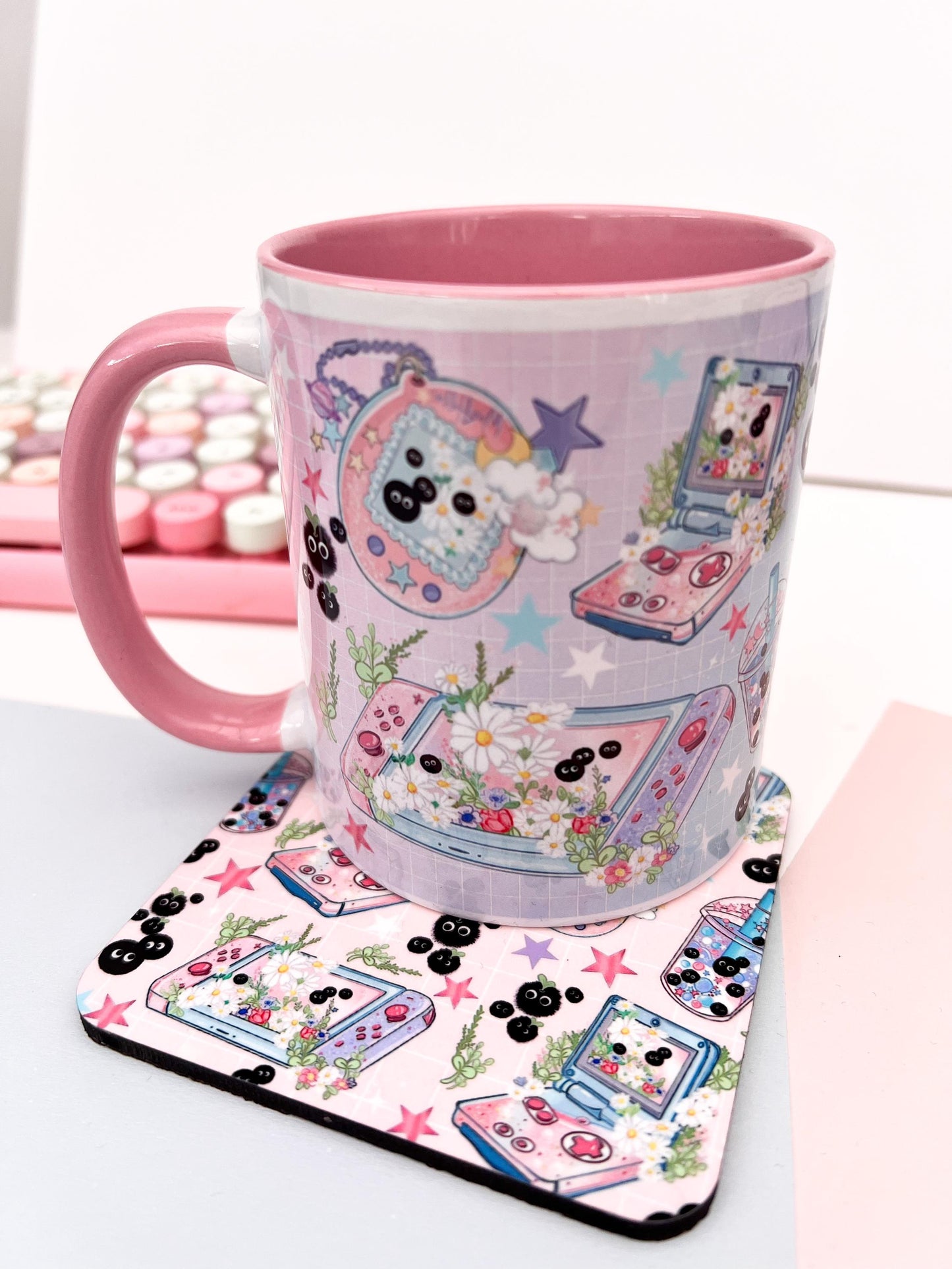 Cute Pink Kawaii Gaming Mug | Cute Gamer Coffee Cup | Adorable Tea Mug | Perfect Gift for Gamers | Whimsical Aesthetic. Cozy  Anime.