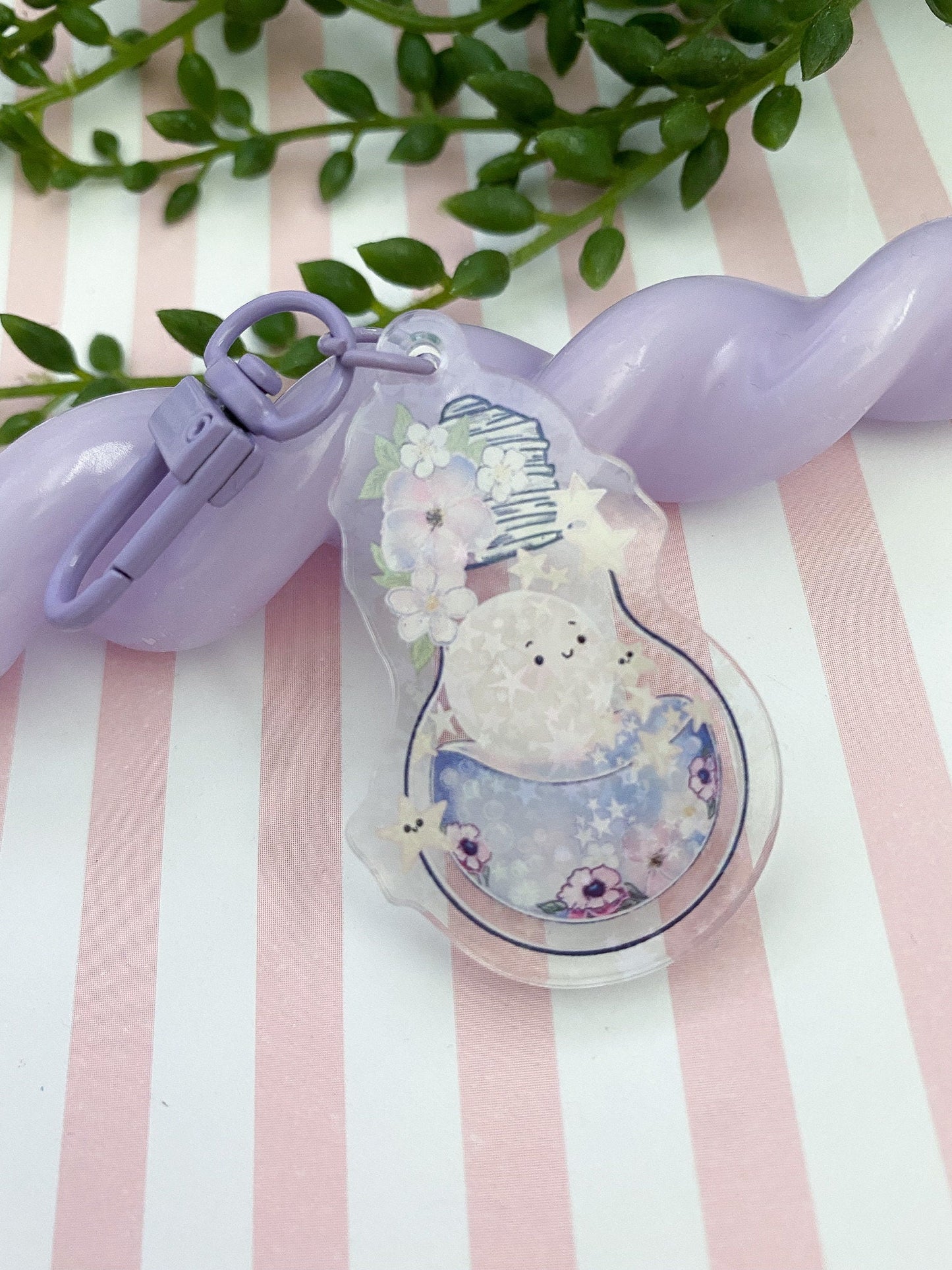 Holographic light bulb moon, stars cute acrylic charm, keychain, keyring, bag charm, cute accessories. Gift, keychain. gift