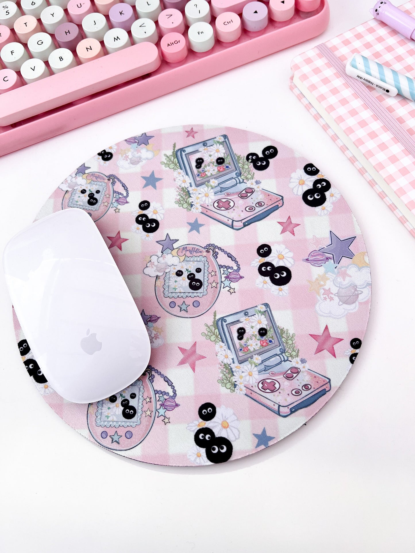 Kawaii retro gaming mouse mat, kawaii Gaming setup desk mat, mouse pad, kawaii computer mat. Gaming desk mat. Cute colourful desk mousepad.