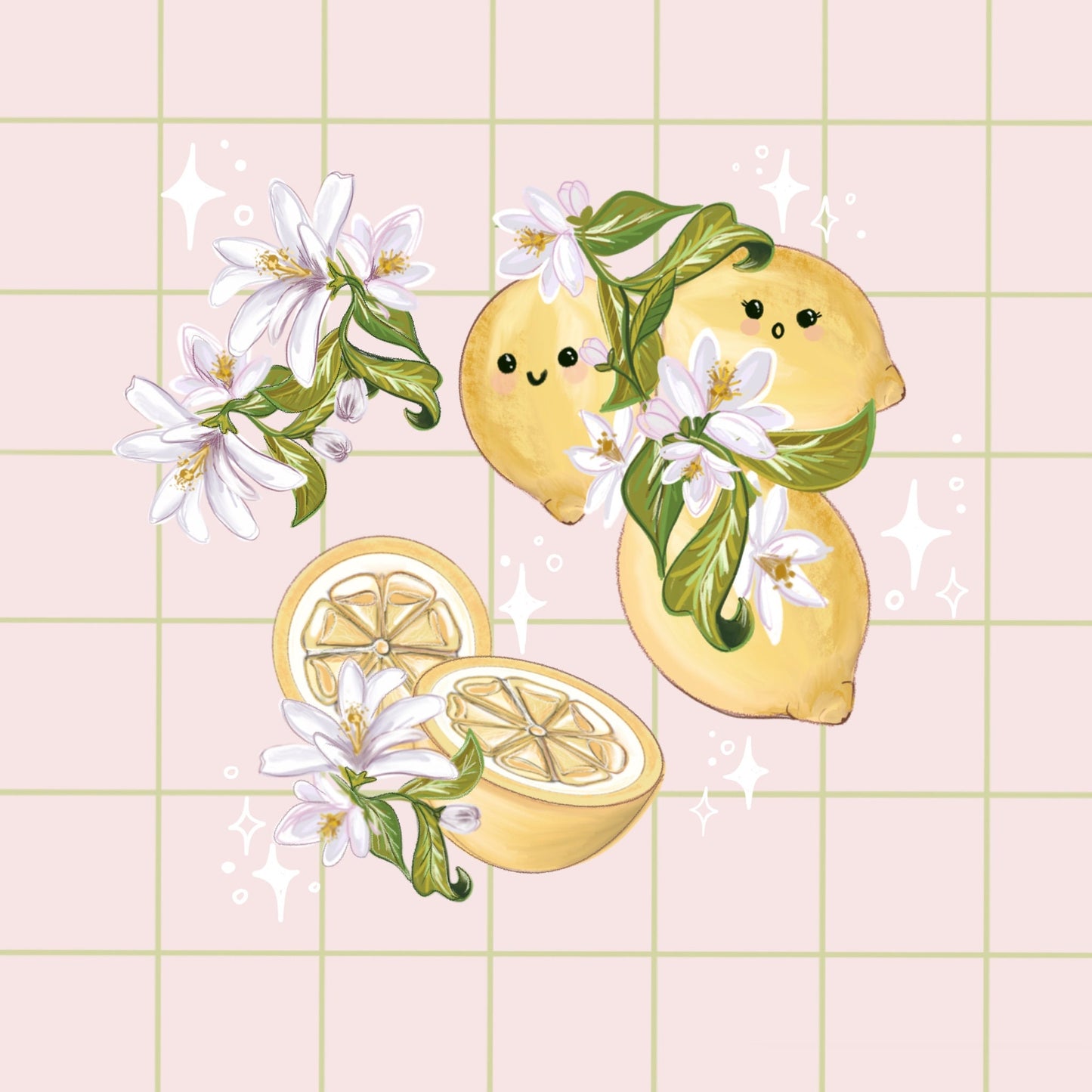 Kawaii cute lemon sticker sheet, Hand drawn, Stickers, Quote Illustration, journaling, Stationary.