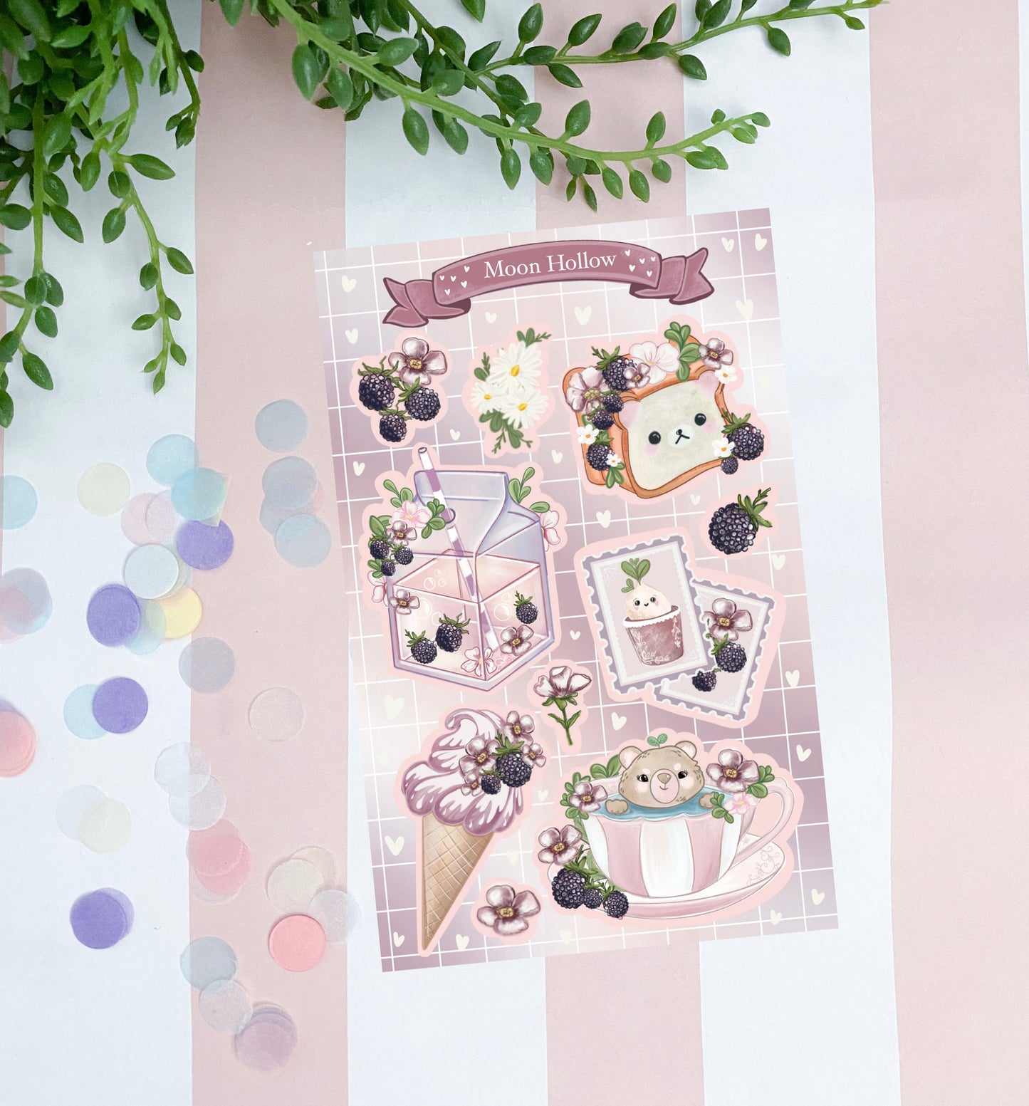 Summer fruit aesthetic sticker sheet.