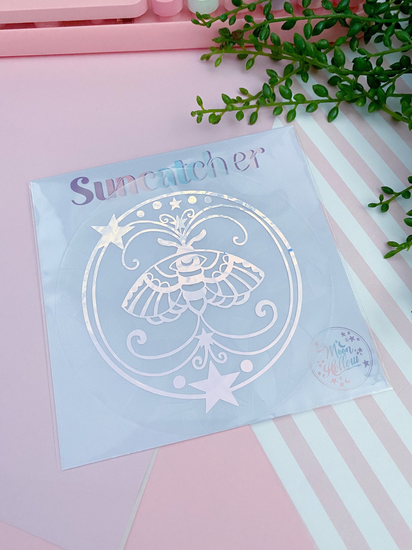 Magical Moth suncatcher decal sticker. Window rainbow. Prism. Rainbow suncatcher. Rainbow maker. Window decal. Suncatcher sticker.