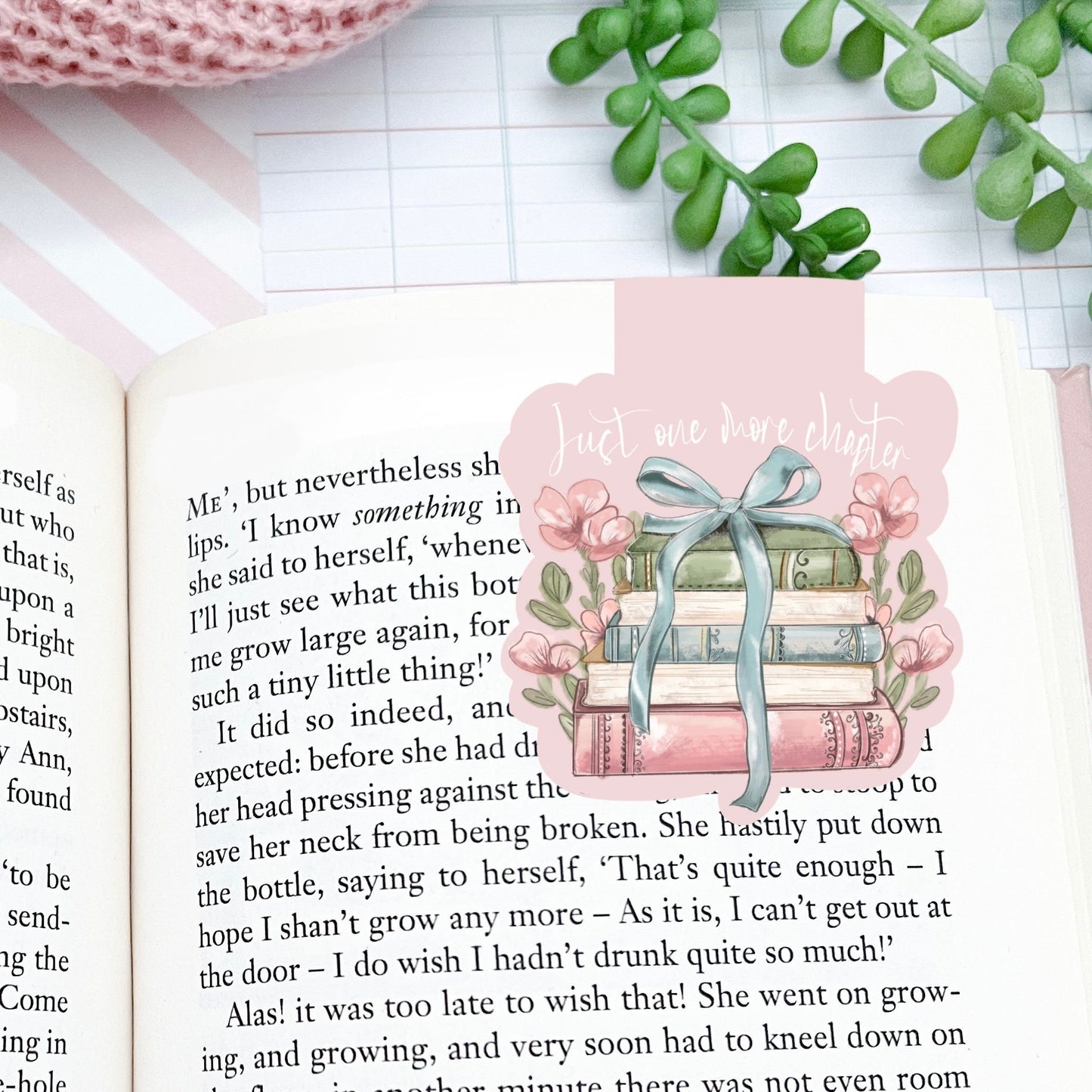 Cozy just one more chapter Bookish magnetic bookmark / Digital art, books , reading  kawaii cute stationery