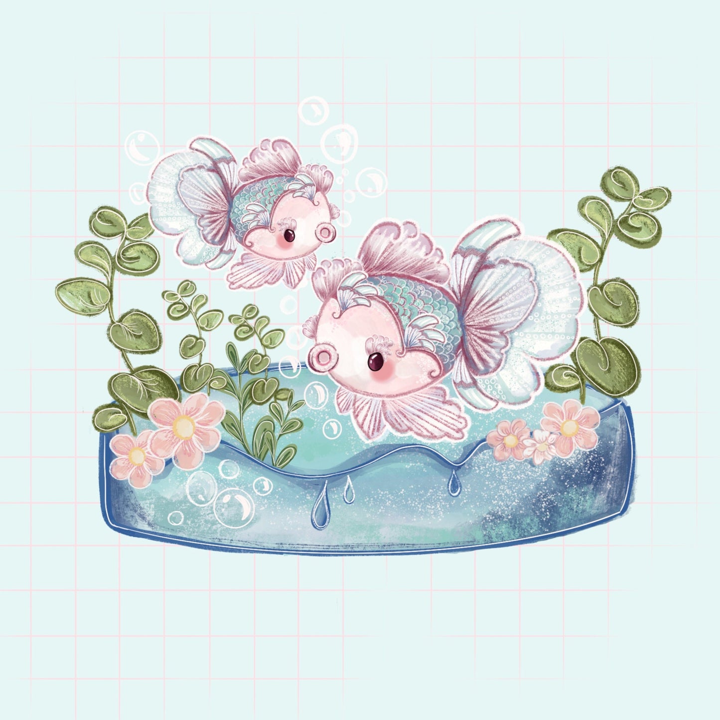 Goldfish kawaii Sticker pack. Cute journal decorations. Stickers for planners. Japanese inspired journaling. Adorable stationery supplies.