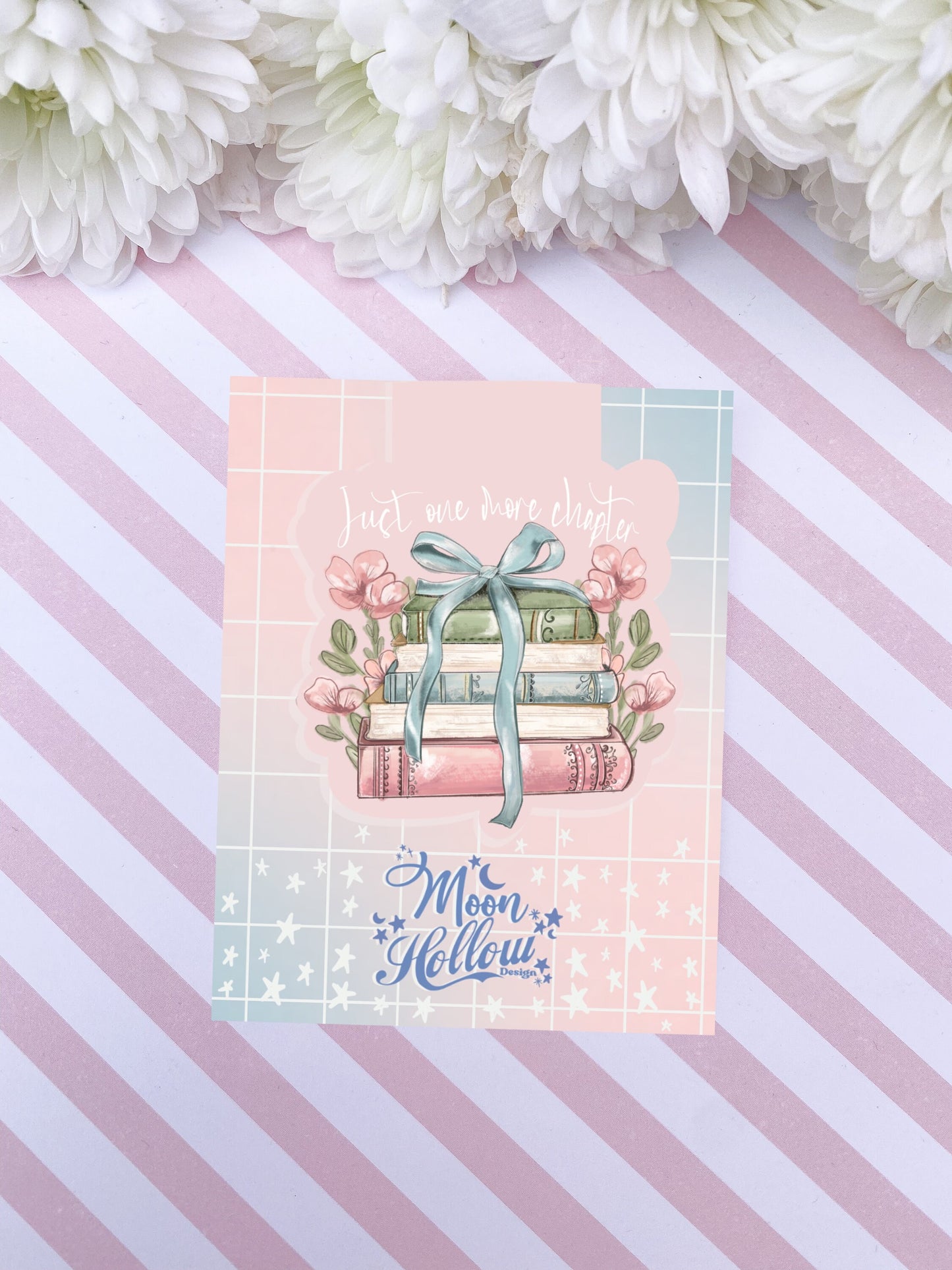 Cozy just one more chapter Bookish magnetic bookmark / Digital art, books , reading  kawaii cute stationery