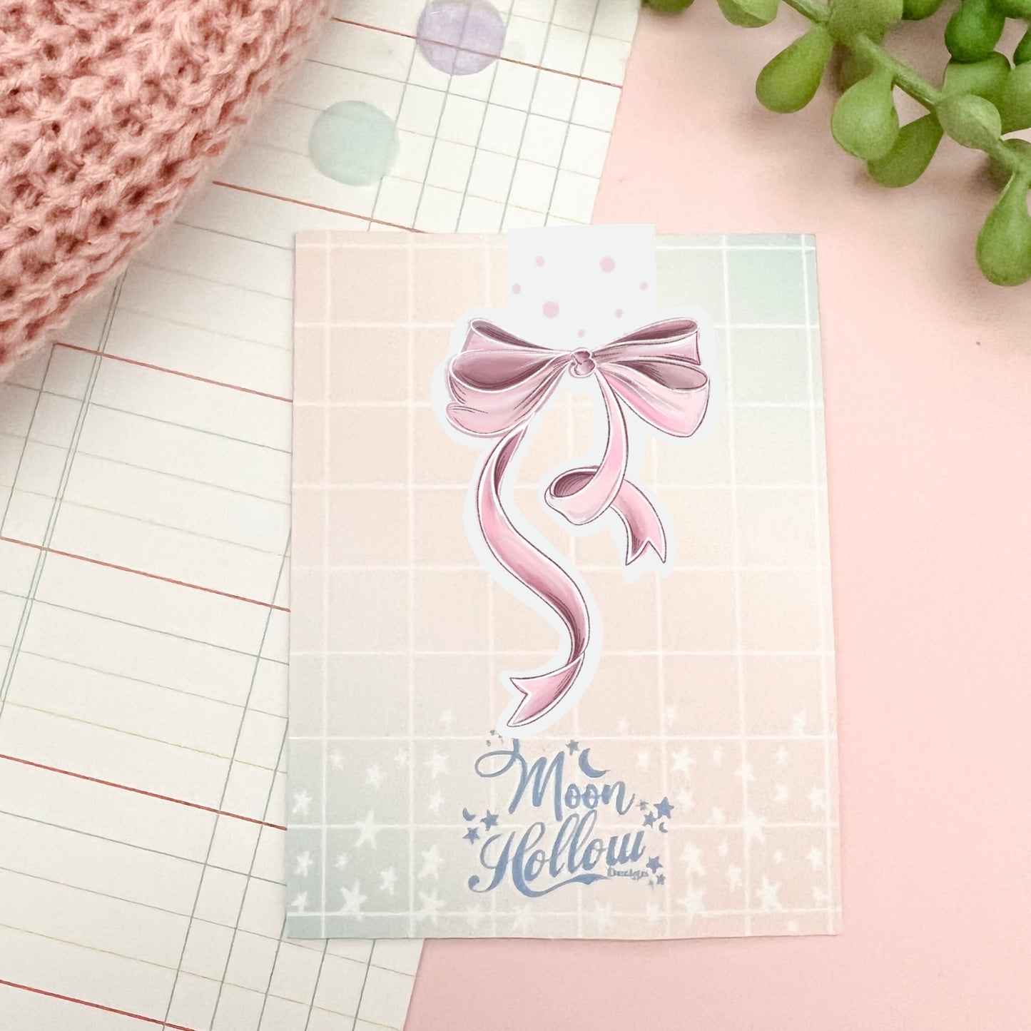 Pink Coquette Bow magnetic bookmark /   Coquette reading bookmark