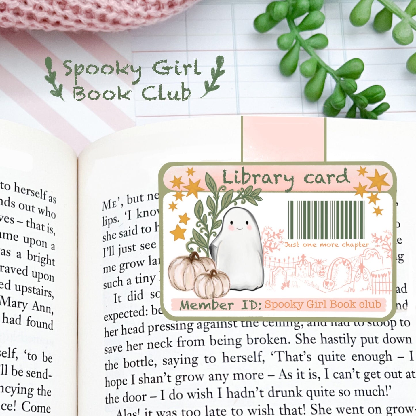Spooky girls Ghost book club magnetic bookmark / cosy bookish Halloween autumn bookmark / Digital art, books ,bookish cute stationery