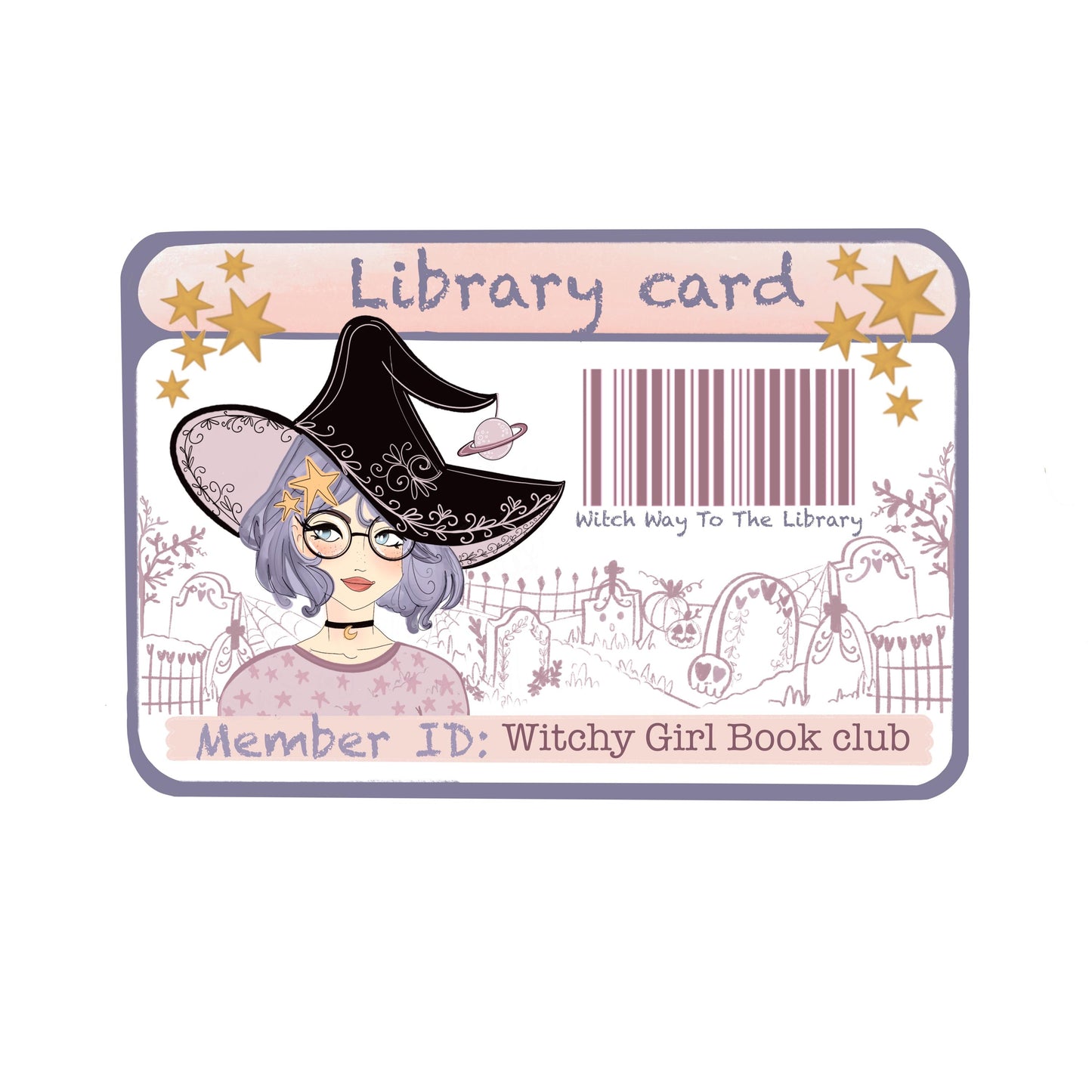 Witchy girl book club magnetic bookmark / cosy bookish Halloween autumn bookmark / Digital art, books ,bookish cute stationery